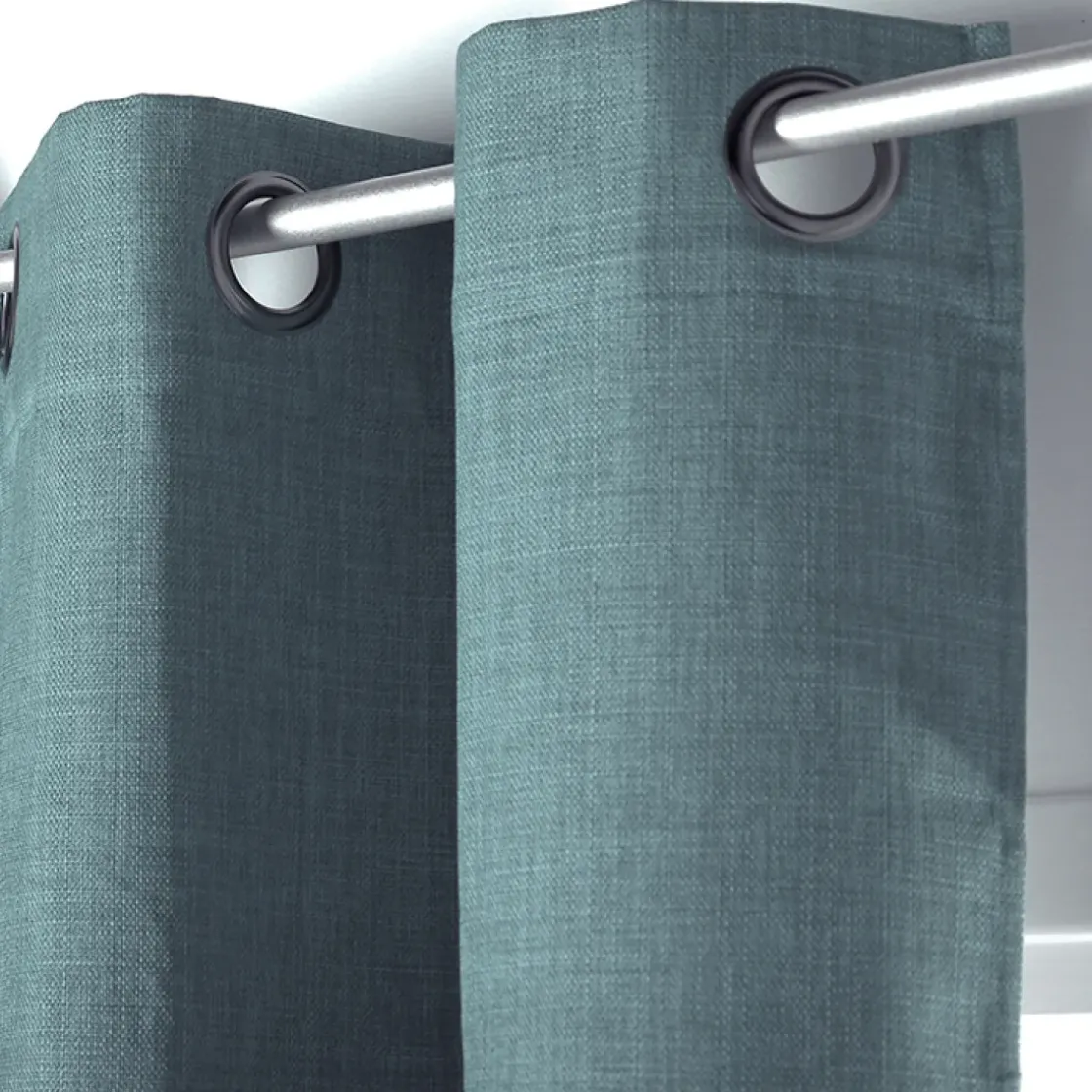 Gordijn Verduisterend Thermisch Bella Ringen Blauw 140X260Cm-Brico Discount