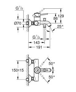 Brico Grohe Badmengkraan Start Classic Chroom Clearance