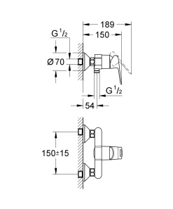Brico Grohe Douchemengkraan Startloop Chroom Hot