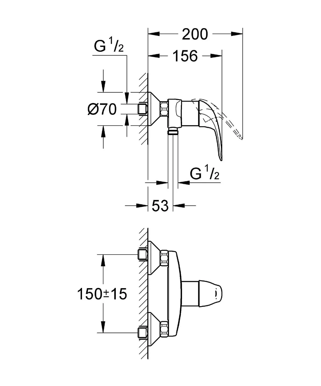 Brico Grohe Douchemengkraan Swift Chroom Hot