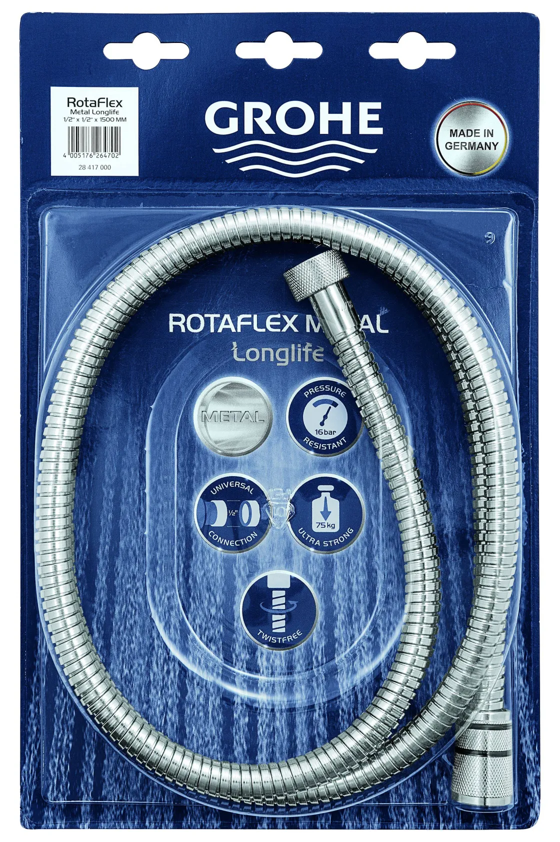 Brico Grohe Doucheslang Movario Metaal 150Cm Chroom