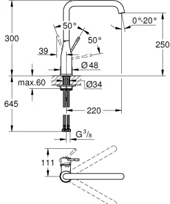 Brico Grohe Keukenmengkraan Essence Hard Graphite Zwart Geborsteld Outlet