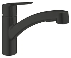 Brico Grohe Keukenmengkraan Start Geintegreerde Uittrekbare Sproeier 2 Straalsoorten Mat Zwart New