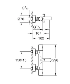 Brico Grohe Thermostatische Badmengkraan Precision Get Chroom Outlet
