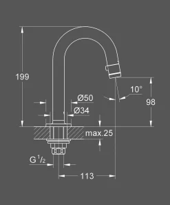 Brico Grohe Toiletkraan Universal Donkergrijs Geborsteld Online