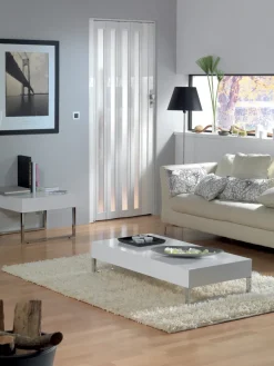 Grosfillex Vouwdeur Glasen 'Larya' Pvc Wit 205X84Cm-Brico Outlet