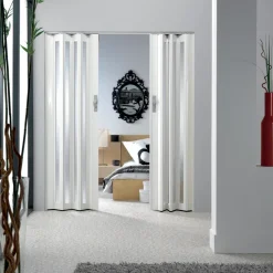 Grosfillex Vouwdeur Glasen 'Larya' Pvc Wit 205X84Cm-Brico Outlet