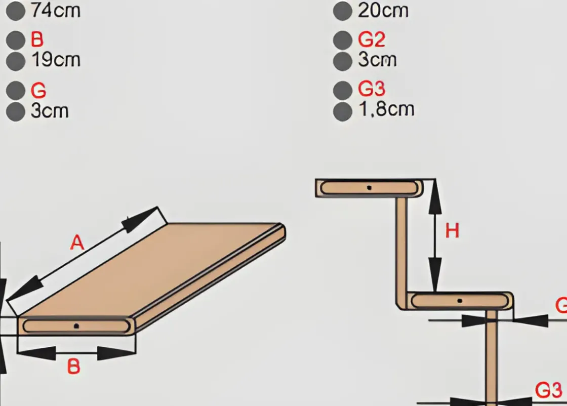 Handystairs Gesloten Rechte Trap "Vega80" - 280 Cm Hoog - 13 Beuken Treden - Met Leuning-Brico Outlet