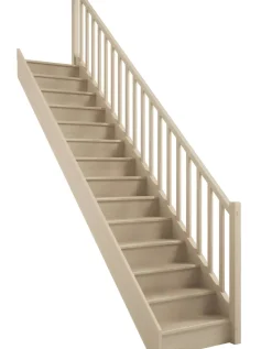 Handystairs Gesloten Rechte Trap "Vega80" - 280 Cm Hoog - 13 Grenen Treden - Met Leuning-Brico