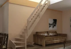 Handystairs Molenaarstrap "Rustic70" - Kwartslag Rechts - Hoogte 280Cm - 13 Treden Van Grenenhout-Brico Clearance