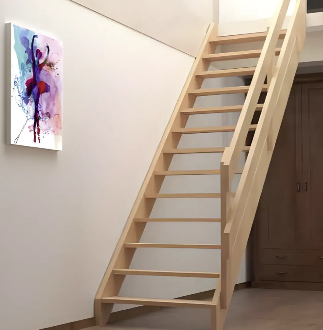 Handystairs Steektrap "Rustic70" - 70Cm Breed - Hoogte 280Cm - 13 Treden Van Beukenhout (30Mm)-Brico Online