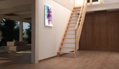 Handystairs Steektrap "Rustic70" - 70Cm Breed - Hoogte 280Cm - 13 Treden Van Grenenhout (30Mm)-Brico Best