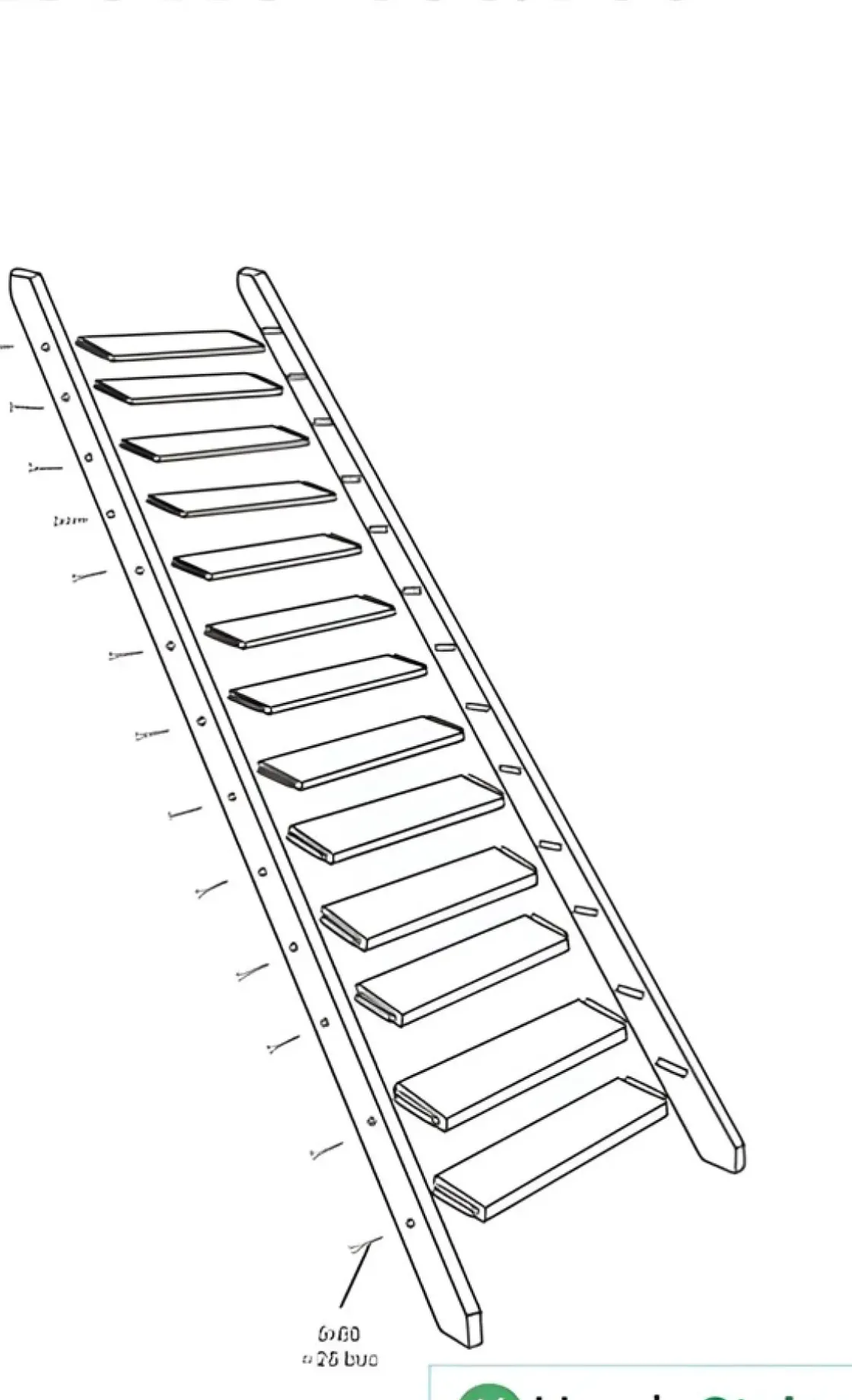 Handystairs Steektrap "Rustic70" - 70Cm Breed - Hoogte 280Cm - 13 Treden Van Grenenhout (30Mm)-Brico Best