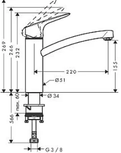 Brico Hansgrohe Keukenmengkraan Mysport Eco Medium Chroom Outlet