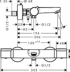 Brico Hansgrohe Thermostatische Bad- En Douchemengkraan Verostat² Chroom Clearance