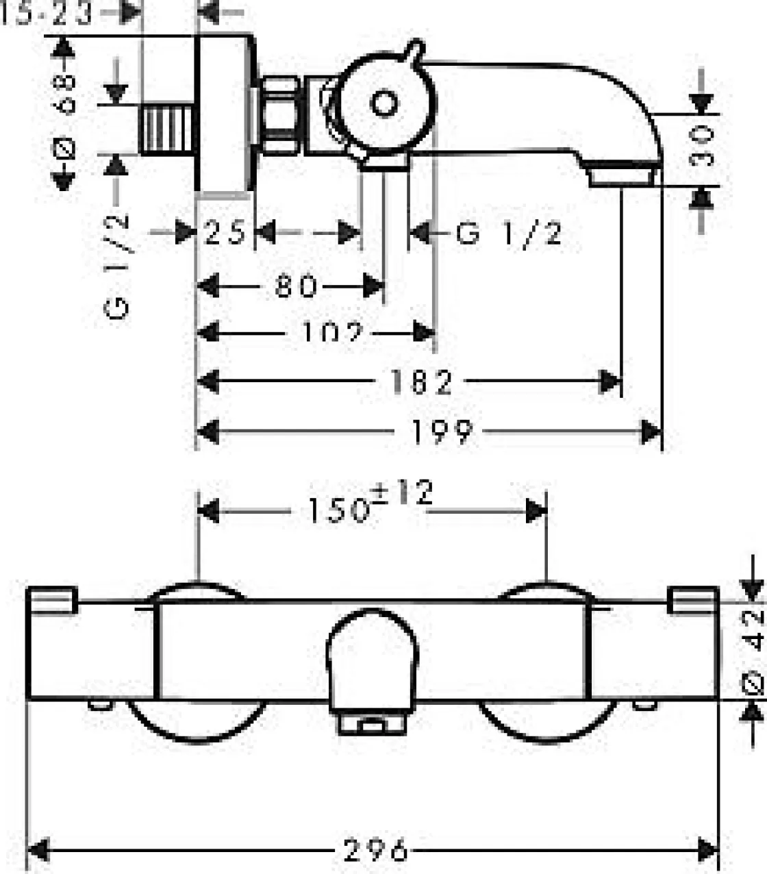 Brico Hansgrohe Thermostatische Bad- En Douchemengkraan Myfox Chroom Hot