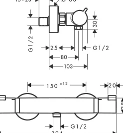 Brico Hansgrohe Thermostatische Douchekraan Ecostat Zwart Mat Best