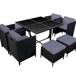 Happy Garden Buitenmeubelsets Santorin - Zwart - Geweven Hars-Brico Sale