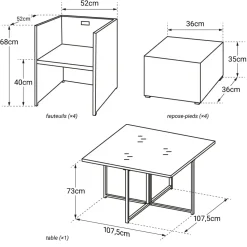 Happy Garden Buitenmeubelsets Santorin - Zwart - Geweven Hars-Brico Sale