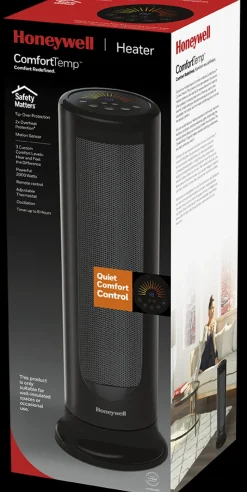 Keramische Kachels & Blaasverwarming<Brico Honeywell Keramische Verwarming Comforttemp Met Bewegingssensor Hce646Be Zwart