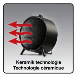 Keramische Kachels & Blaasverwarming<Brico Honeywell Ronde Keramische Verwarming Hce200Be 1500W Zwart