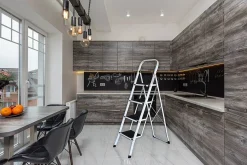 Brico Huishoudtrap - Keukentrap 4 Treden - Inklapbaar - Wit Discount