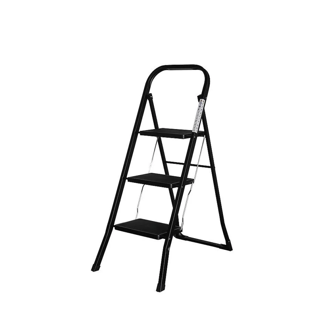 Brico Huishoudtrap - Keukentrap 3 Treden - Inklapbaar - Zwart Clearance