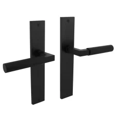 Intersteel Deurklink Bau-Stil Op Plaat 245X45 Mm Blind Matzwart-Brico Best