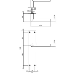 Intersteel Deurklink Jura + Met Plaat 250X55X2 Mm Blind Geborsteld Rvs-Brico