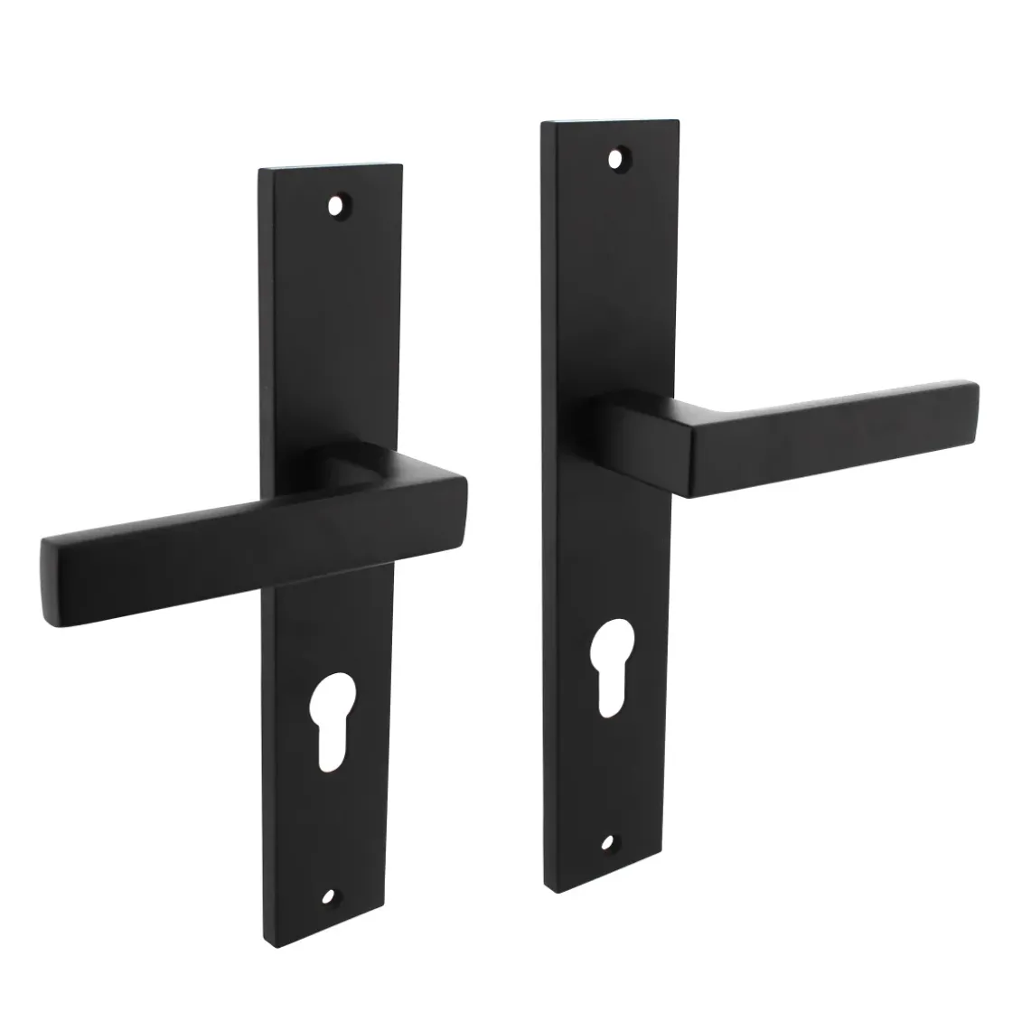 Intersteel Deurklink Op Plaat Hera 245X45 Mm Profielcilindergat 72Mm Matzwart-Brico