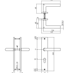 Intersteel Deurklink Op Plaat Bastian 245X45Mm Profielcilindergat 55Mm Matzwart-Brico Outlet