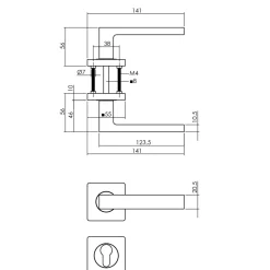 Intersteel Deurklink Op Vierkante Rozet, Nokken 7Mm + Cilinderrozetten Zwart Mat-Brico Clearance