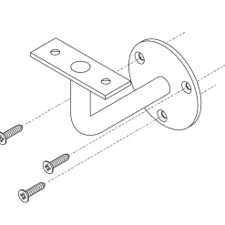 Intersteel Leuninghouder Hol Zadel Blind Messing Gelakt-Brico Clearance