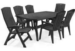 Jardin Tuinstoel Santorini Grafiet 65X61X99Cm-Brico Outlet