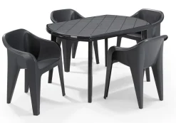 Jardin Tuintafel Elise Ovaal Kunststof Grafiet 137X90Cm-Brico Clearance