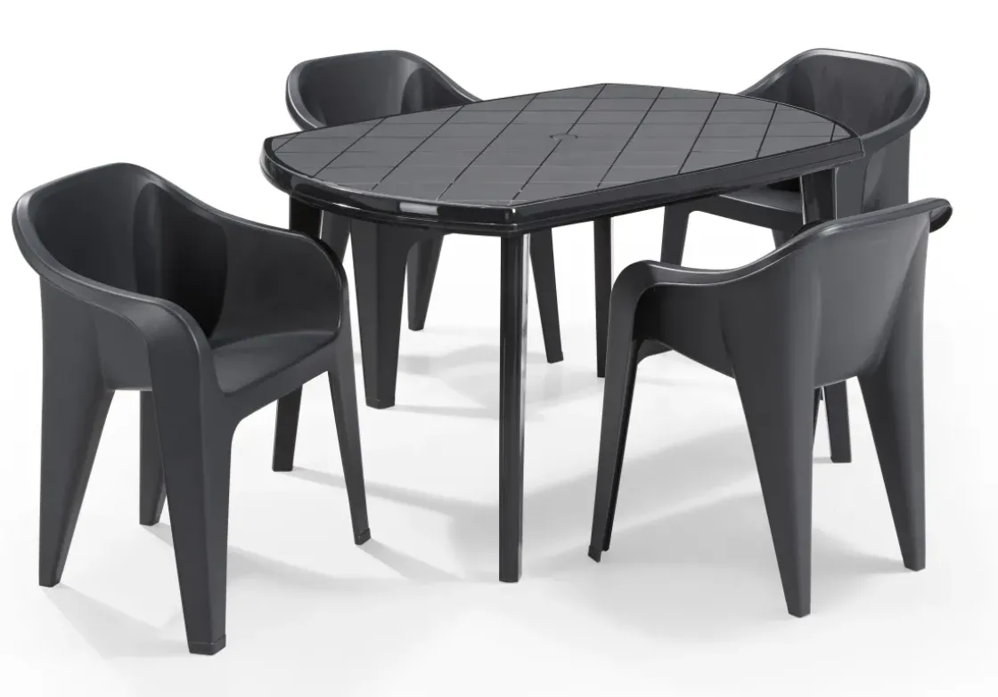 Jardin Tuintafel Elise Ovaal Kunststof Grafiet 137X90Cm-Brico Clearance