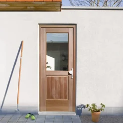 Jewe Ingekaste Buitendeur 'Brussel' Hardhout Rechts 83Cm-Brico Sale