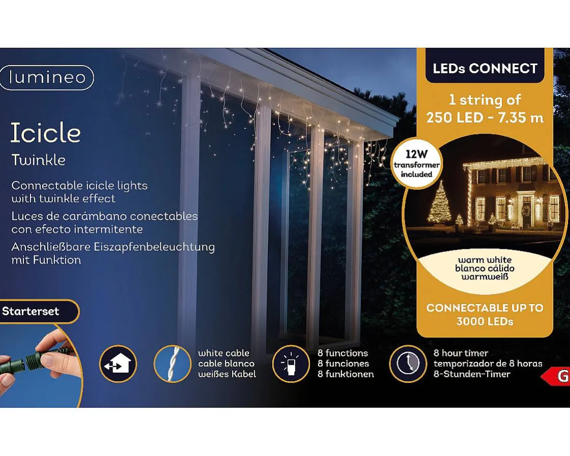 Brico Kerstverlichting Connect Gordijn 250 Led Lampjes Warm Wit Sale