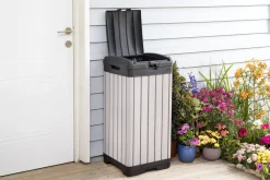 Brico Keter Afvalbak Rockford 124L Grijs 41X41X87,4Cm Buiten Hot