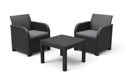 Keter Balkon Loungeset Rosalie + Kussens Wicker 3-Delig-Brico Discount