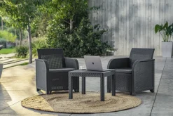 Keter Balkon Loungeset Rosalie + Kussens Wicker 3-Delig-Brico Discount