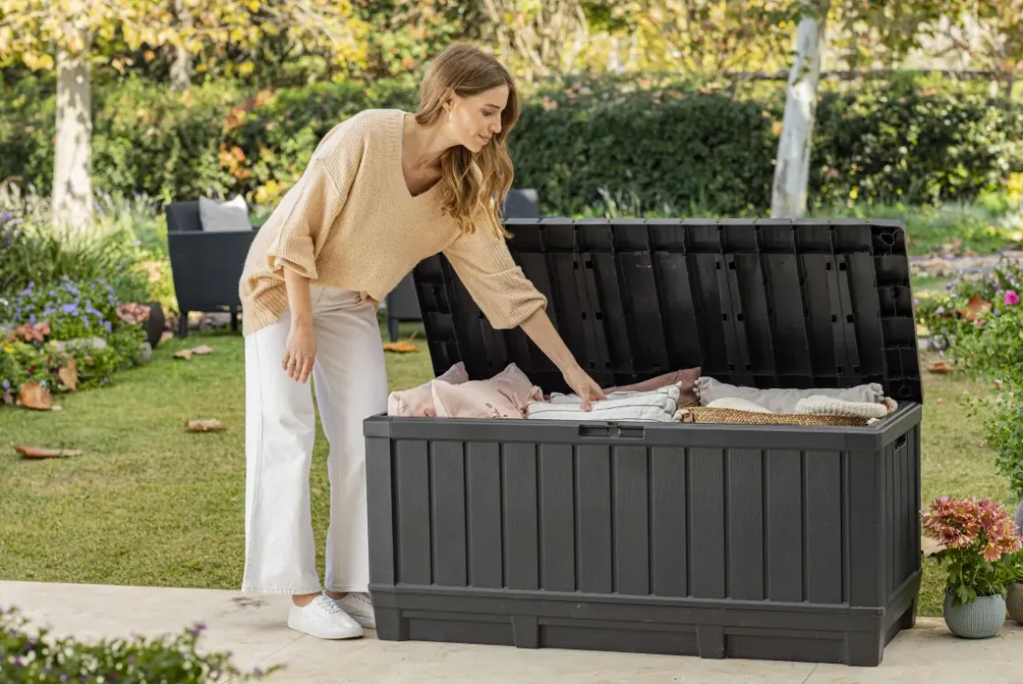 Keter Kussenbox Kentwood Kunststof Antraciet 350L-Brico