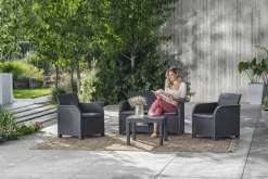 Keter Rosalie Lounge Set Grafiet 113X74X65Cm-Brico Discount