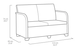 Keter Rosalie Lounge Set Grafiet 113X74X65Cm-Brico Discount