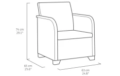 Keter Rosalie Lounge Set Grafiet 113X74X65Cm-Brico Discount