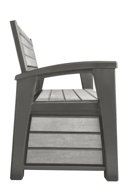 Keter Tuinbank Hudson Opberg Grijs 260L-Brico Online