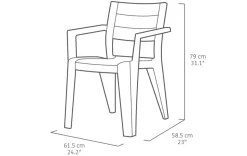 Keter Tuinstoel Julie Cappuccino 61,5X58,5X79Cm-Brico Outlet