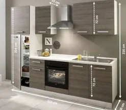 Brico Keukenblok Sofia 250Cm Notenhout Bruin Outlet