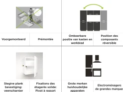 Brico Keukenblok Sofia 250Cm Notenhout Bruin Outlet