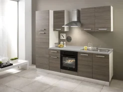 Brico Keukenblok Sofia 250Cm Notenhout Bruin Outlet